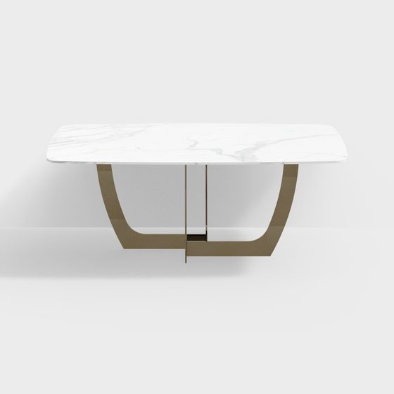 Minimalist Marble Dining Table 3D model