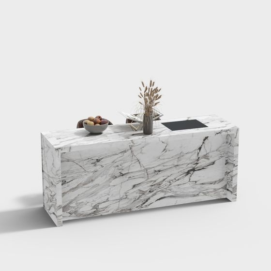 Elegant Marble Reception Desk 3D model