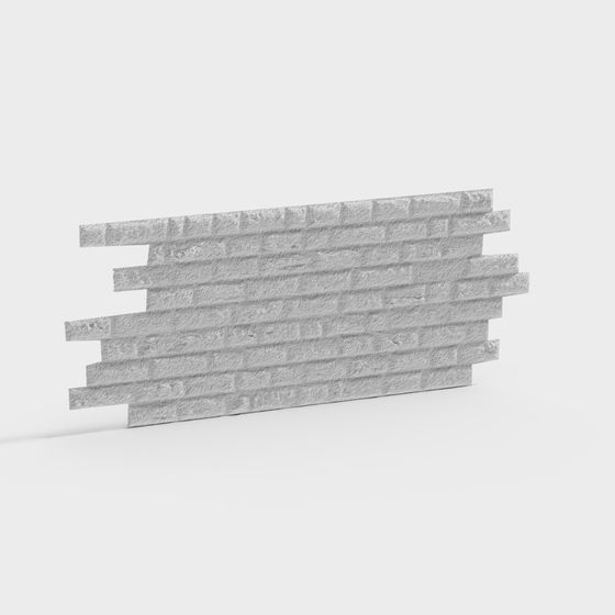 High-Detail Low-Poly Modern Brick Wall 3D model