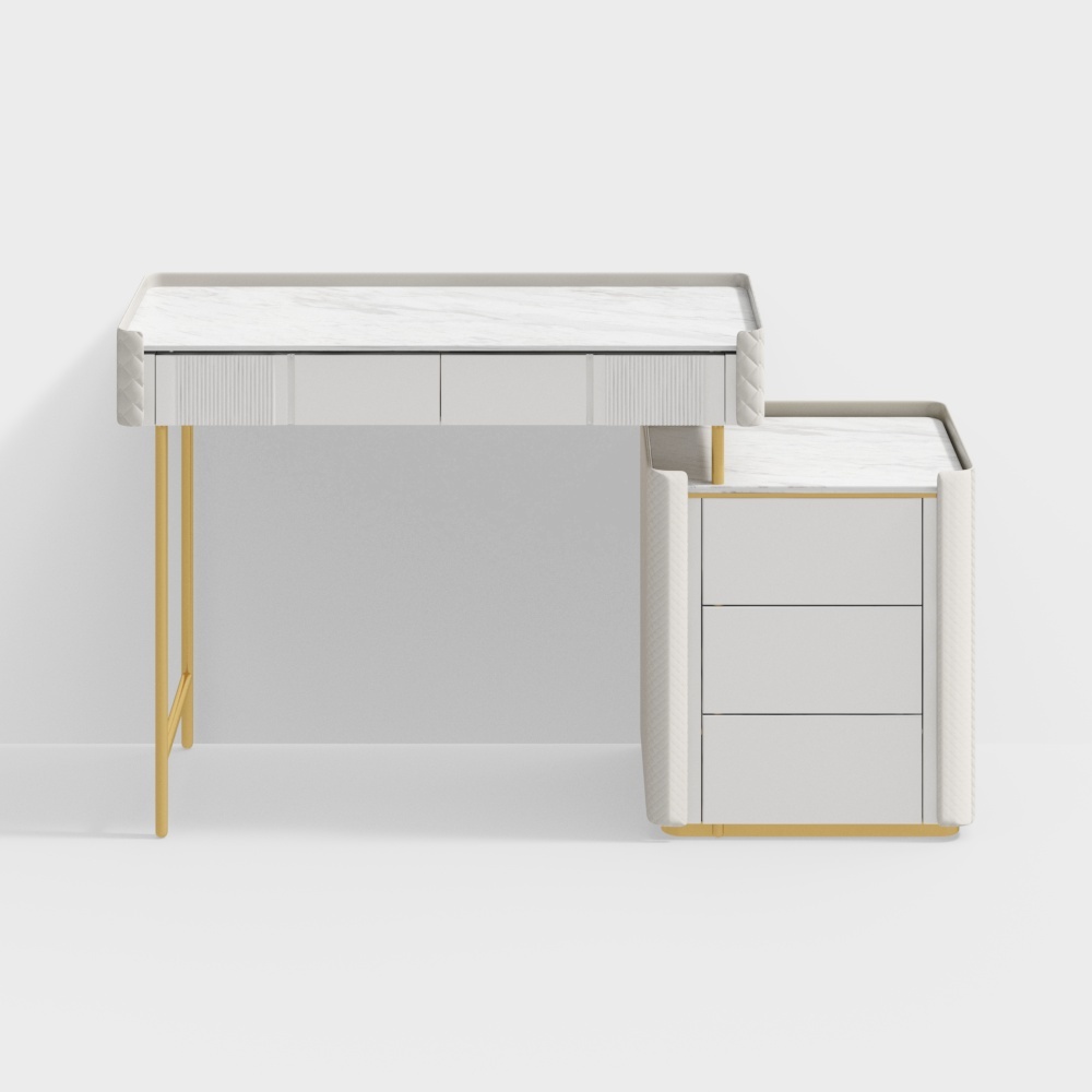 Commode en métal laqué cuir ardoise 1m (avec commode) - BSVZBS308