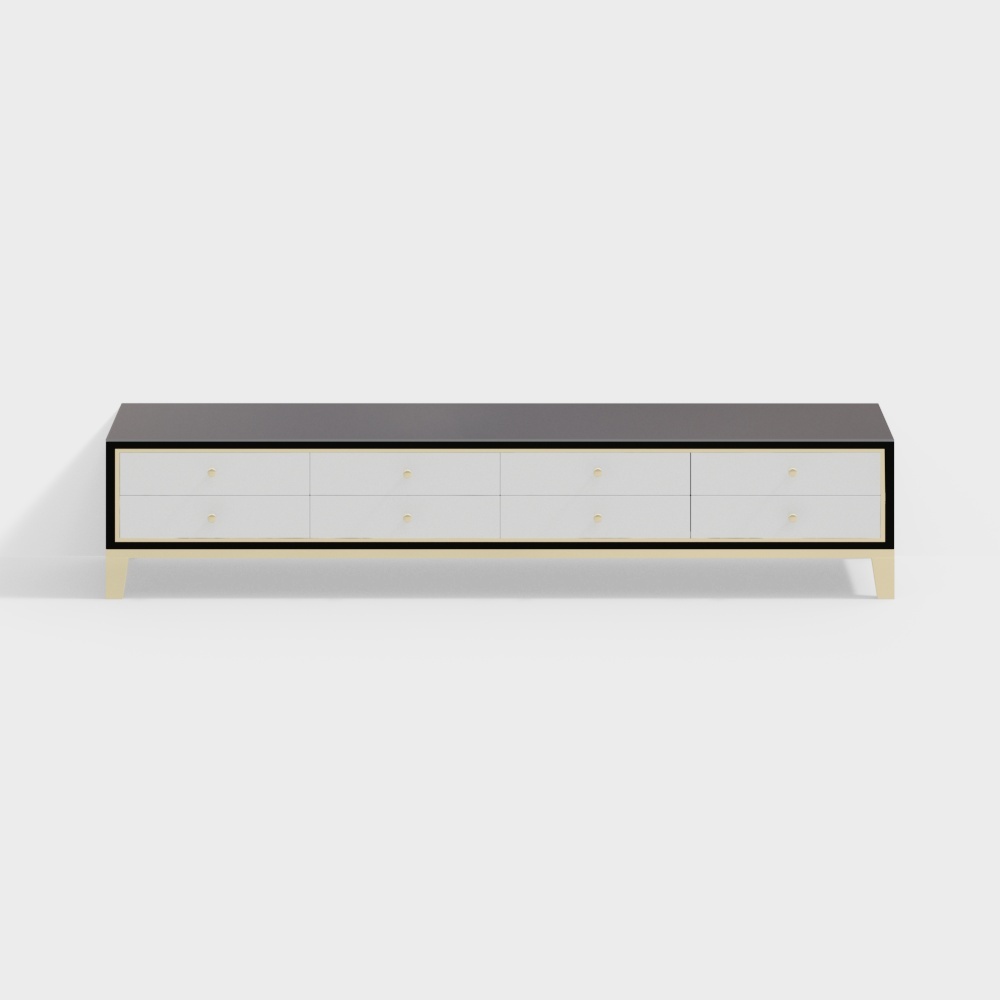 Sleek Low-Poly TV Stand 3D model for Modern Interiors