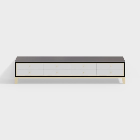 Sleek Low-Poly TV Stand 3D model for Modern Interiors