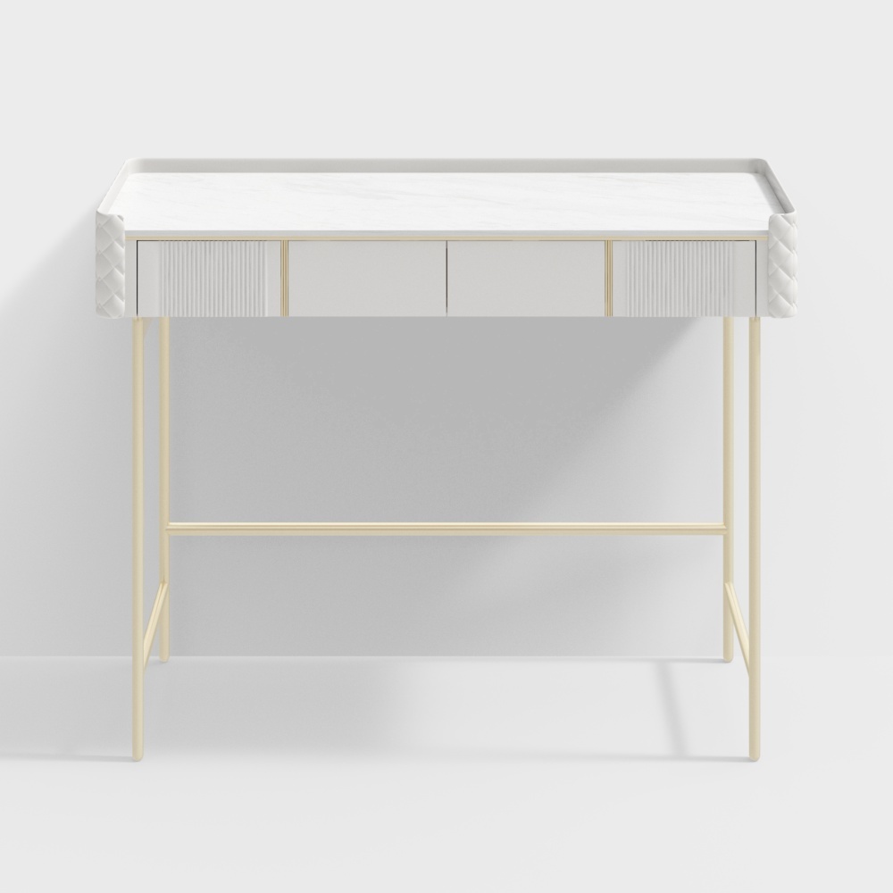 Commode en métal laqué cuir ardoise 1m - BSVZBS308