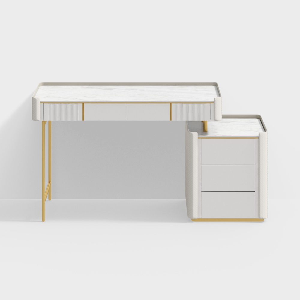 Commode en métal laqué cuir ardoise 1,2m (avec commode) - BSVZBS308