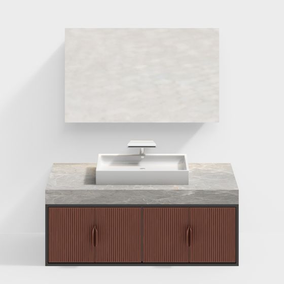 Chic Bathroom Cabinet 3D model for Contemporary Spaces