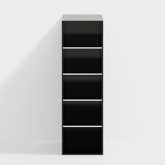 Sleek Low-Poly 3D Bookshelf Model for Modern Spaces