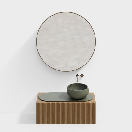 Modern Minimalist Bathroom Cabinet 3D model