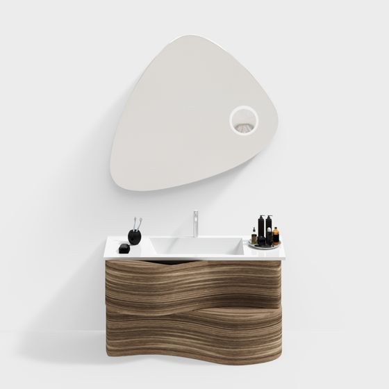 Sleek Bathroom Vanity 3D model for Modern Aesthetics