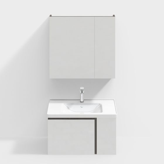 Modern Minimalist Bathroom Vanity 3D model