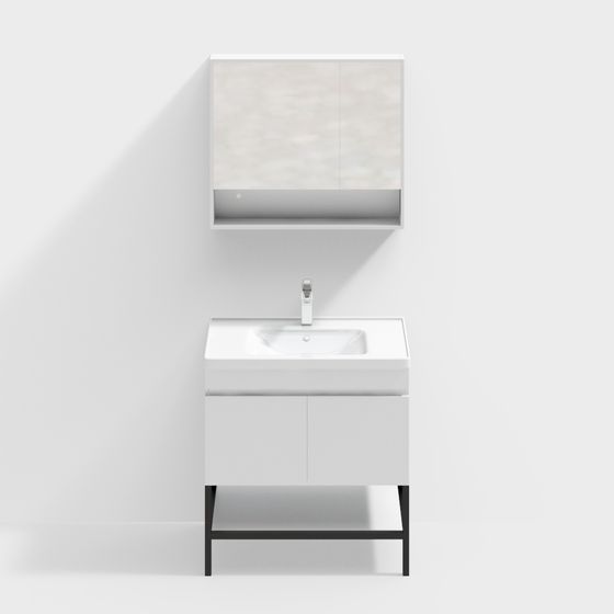 Modern Minimalist Bathroom Cabinet 3D model