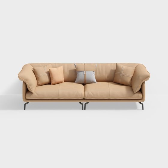 Elegant Low Poly Sofa 3D model