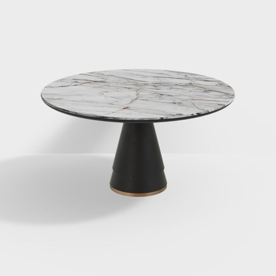 Stylish Low-Polygon Round Table 3D model