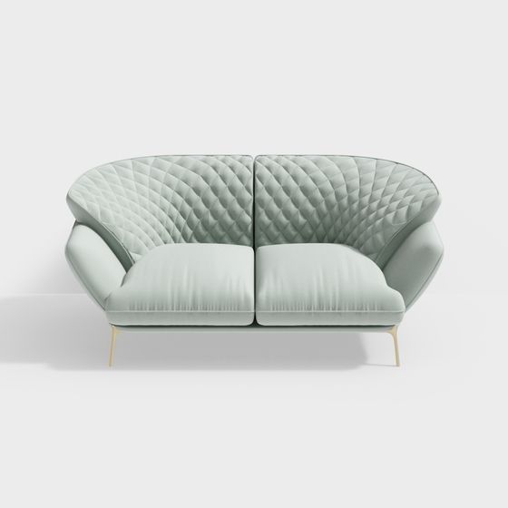 Elegant Low-Polygon Sofa 3D model Design