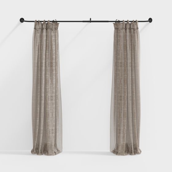 Linen Sheer Curtains 3D model