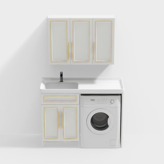 Minimalist Laundry Room Set 3D model
