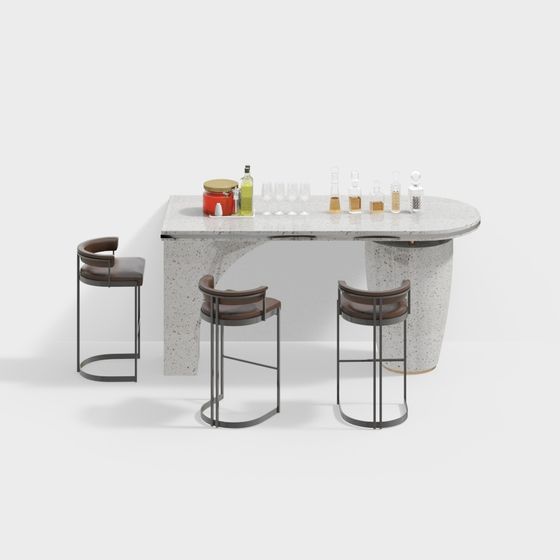 Sleek Modern Bar Counter 3D model