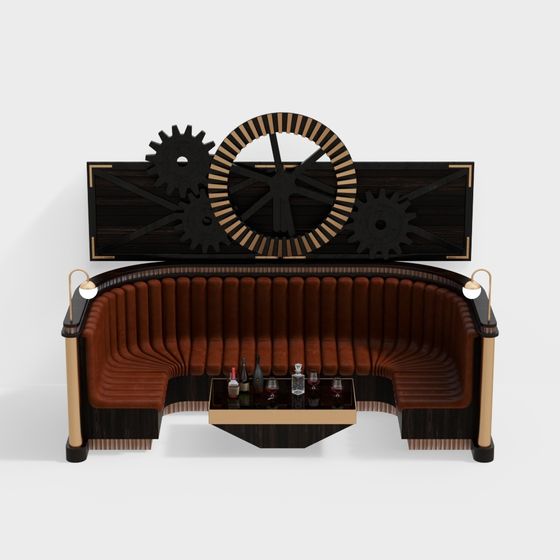 Steampunk Bar Booth 3D model