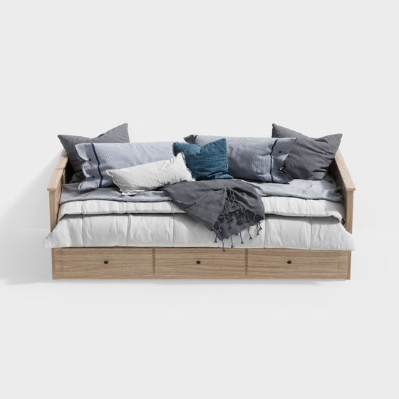 Cozy Retreat Bed 3D model for Modern Interiors