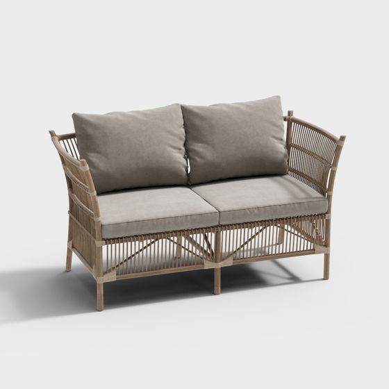 Rattan Comfort Sofa 3D model