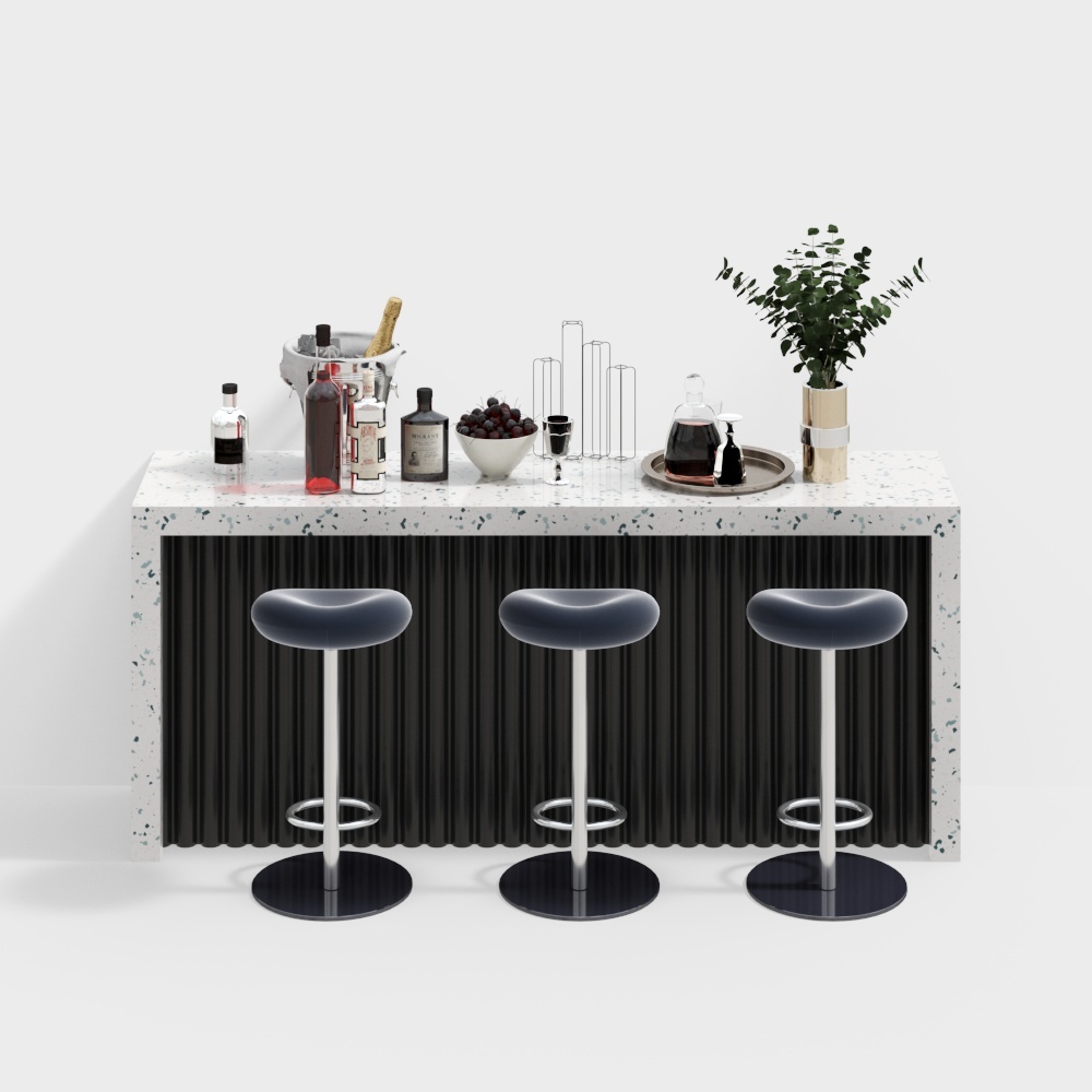 Modern minimalist bar bar chair combination