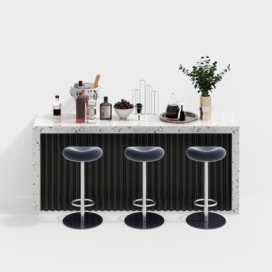 Modern Bar Counter 3D model for Urban Nightlife