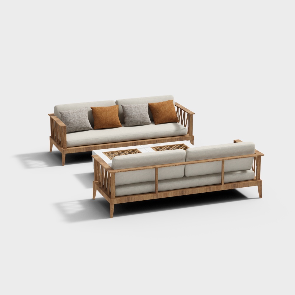 Unique Low Poly Sofa 3D Model – Modern Interior Furniture