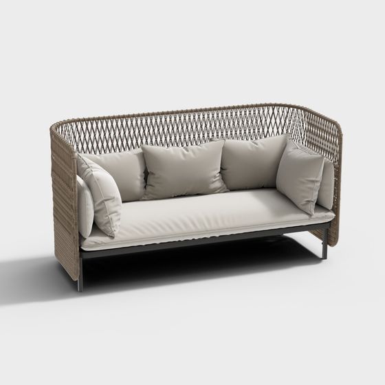Cozy Weave Sofa 3D model for Modern Interiors