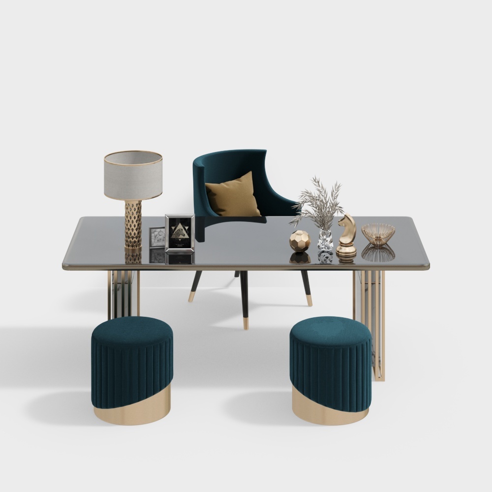 アメリカンライト ラグジュアリースタディテーブルセット