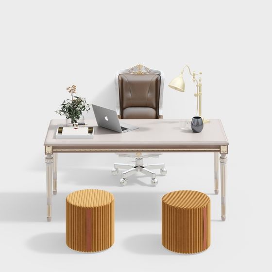 Stylish Modern Desk Set 3D model