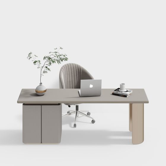 Modern Study Desk Combo 3D Model