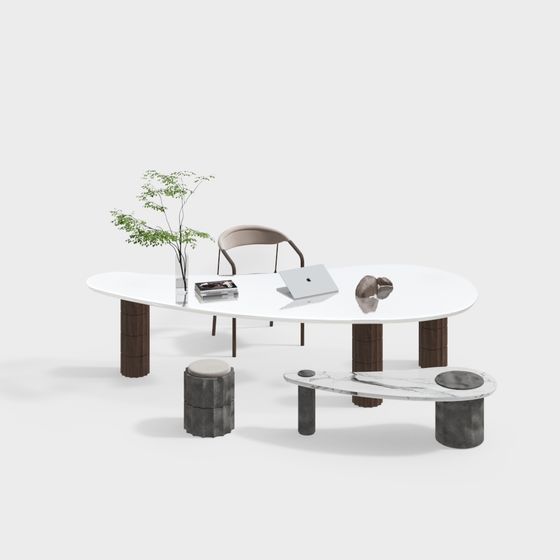 モダンなデスクの組み合わせ