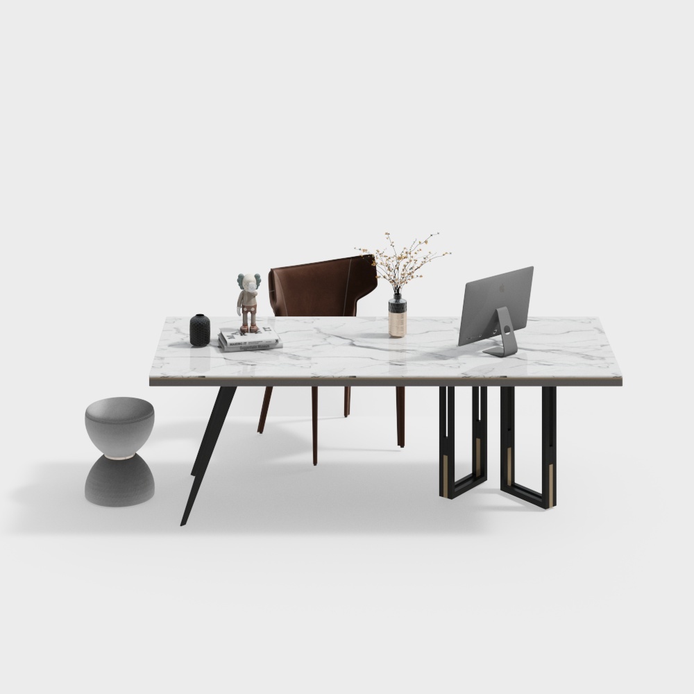 현대적인 연구용 책상, 의자 및 스툴 조합