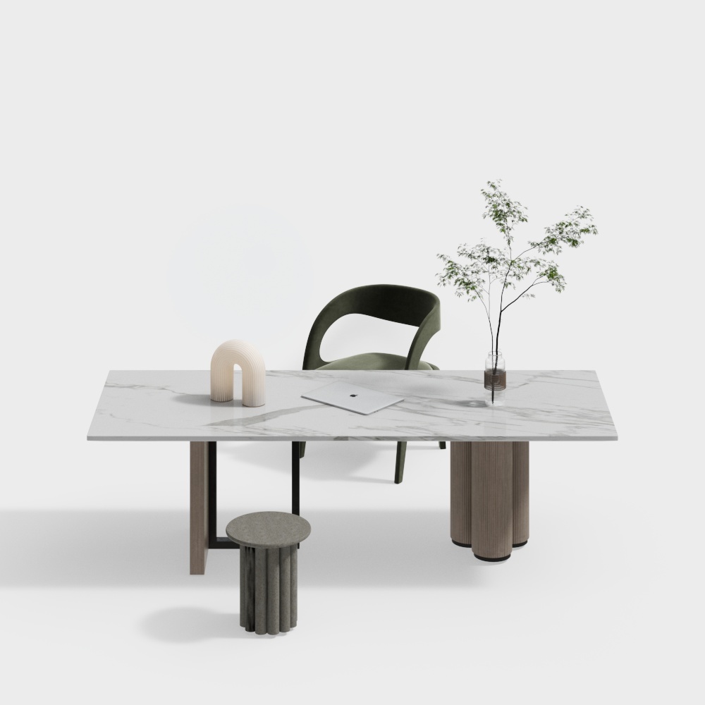 モダンな学習テーブルと椅子の組み合わせ