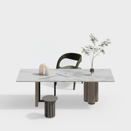 モダンな学習テーブルと椅子の組み合わせ