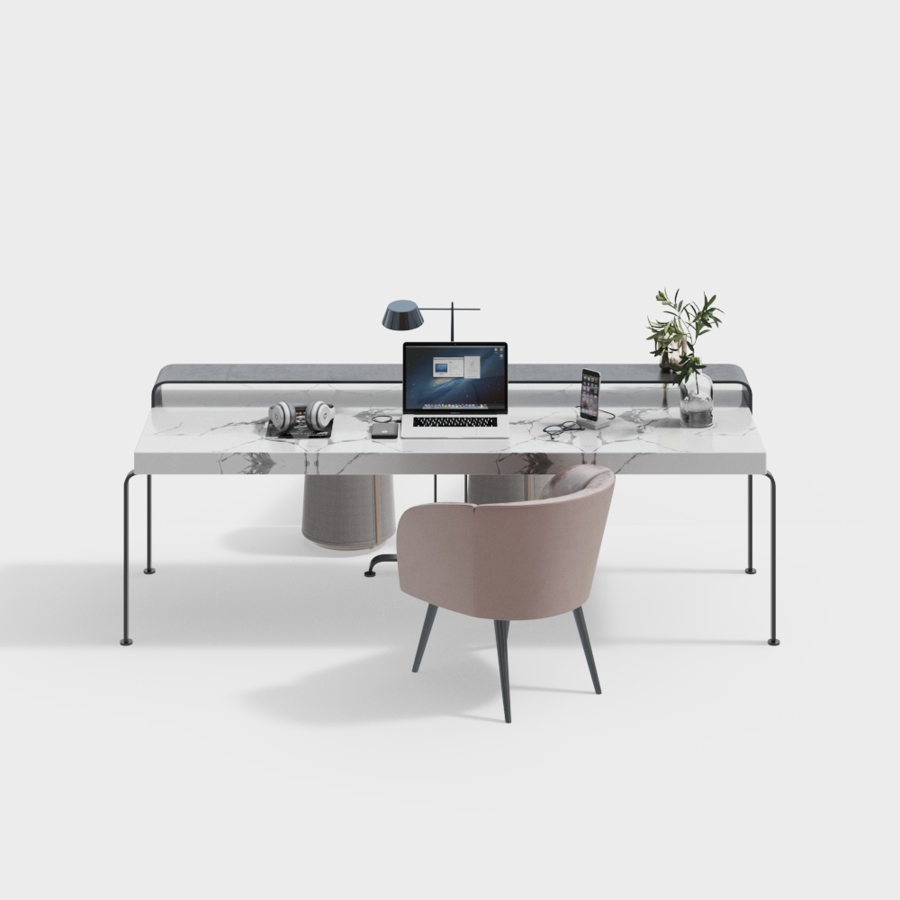 Moderne leicht luxuriöse Study-Tischkombination