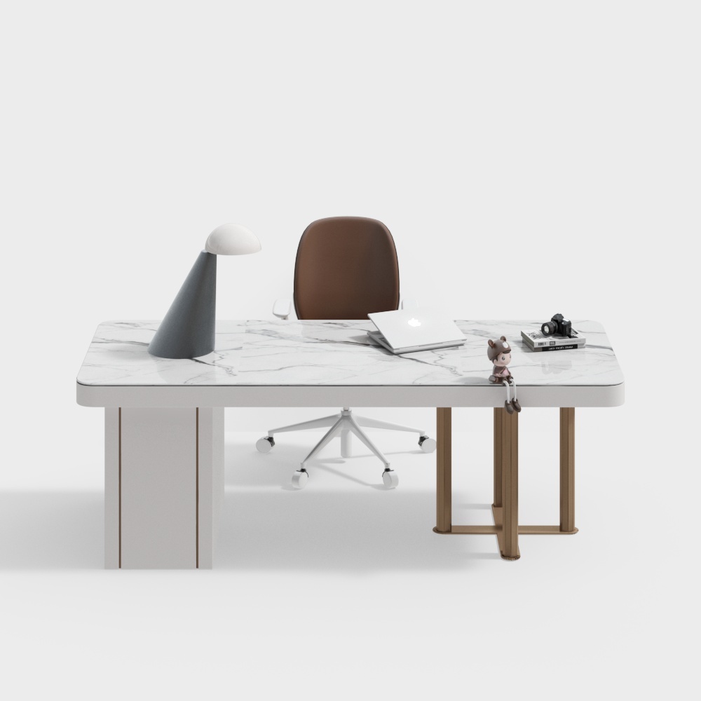 현대 연구 테이블과 의자 장식 조합