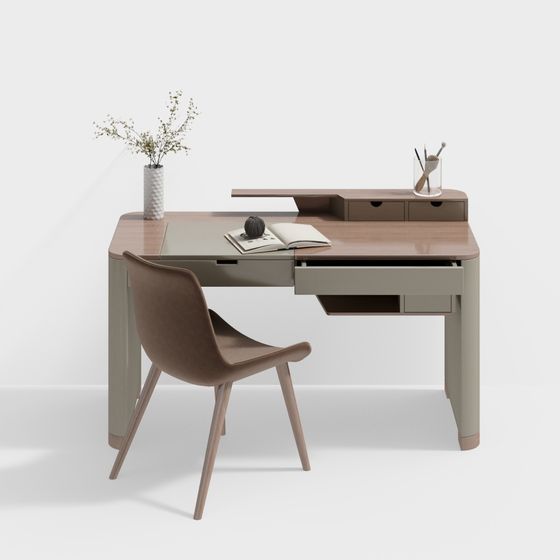 Modern Desk Combination 3D Model