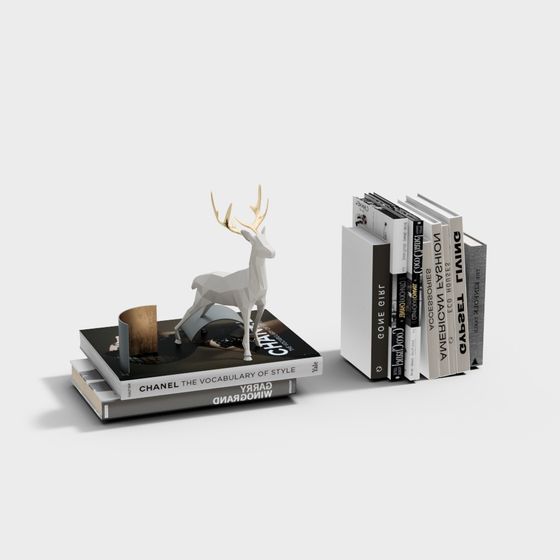 Stylish Urban Stag Bookshelf 3D model