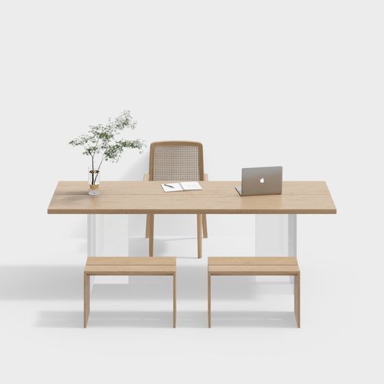Nordic Desk Combination 3D Model – Functional Workspace