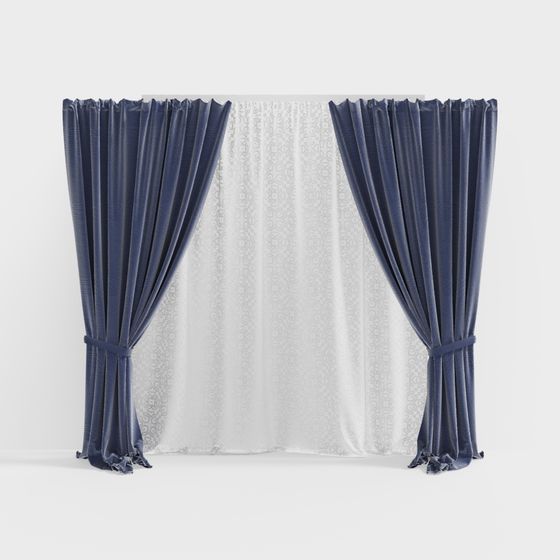 Elegant Curtains 3D model for Sophisticated Interiors