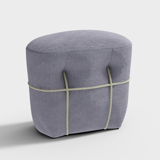 Round Ottoman 3D model for Modern Interiors
