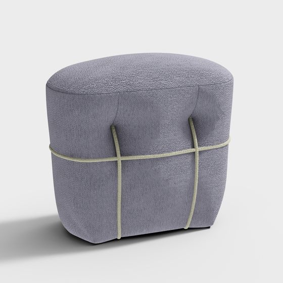 Stylish Round Ottoman 3D model for Contemporary Spaces
