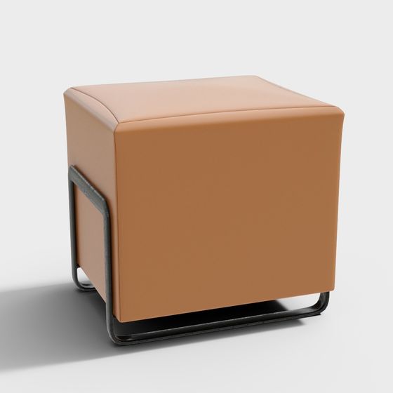 Stylish Cube Stool 3D model for Interior Design