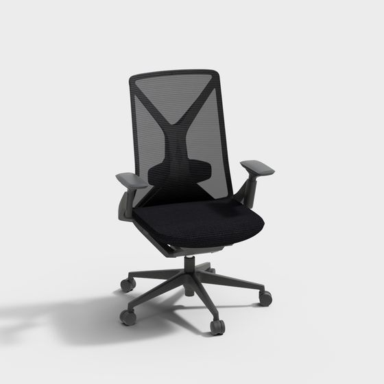 Modern Low-Poly Office Chair 3D model