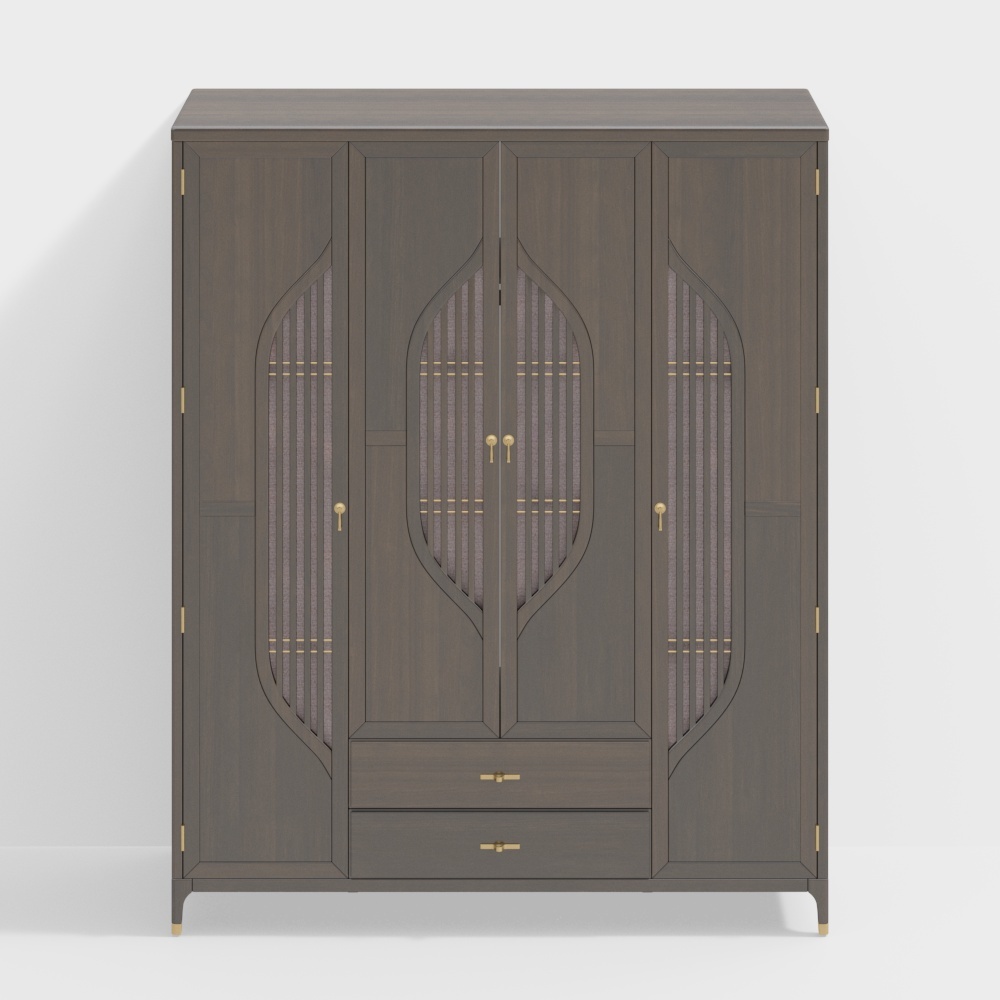 Huangkai-Guostyle-G801 four-door wardrobe-M