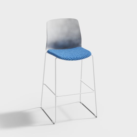 Elegant Minimalist Bar Stool 3D model for Modern Spaces
