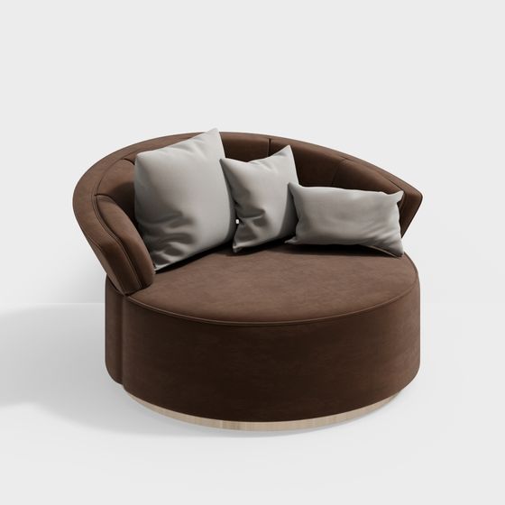 Stylish Round Sofa 3D model for Modern Interiors