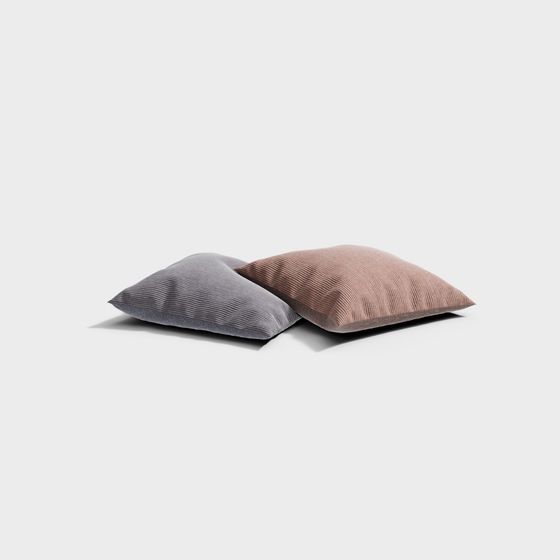 Elegant Gray and Pink Cushion 3D model