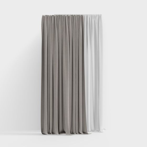 Stylish 3D Curtain Model for Modern Spaces