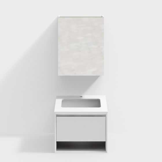 Elegant Bathroom Cabinet 3D model for Contemporary Spaces